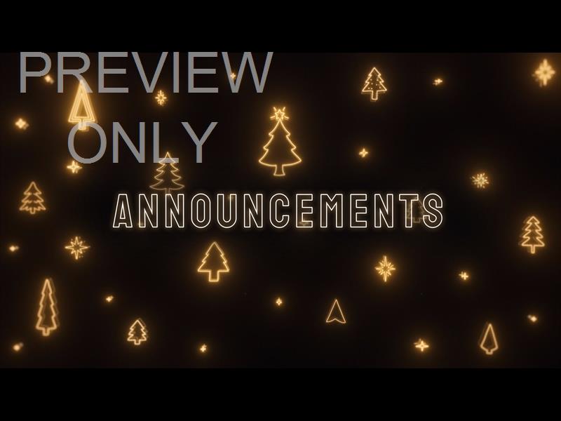 NEON CHRISTMAS: ANNOUNCEMENTS STILL