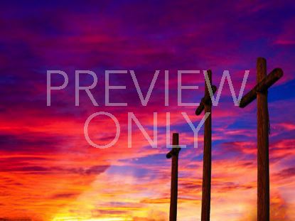 CROSSES AND BLAZING SKY