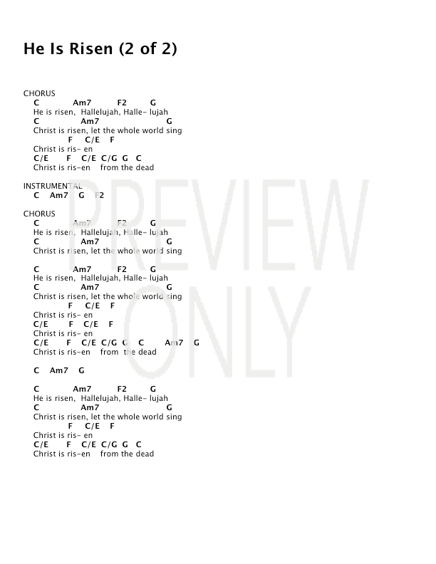 He Is Risen Lead Sheet, Lyrics, & Chords | Paul Baloche | WorshipHouse