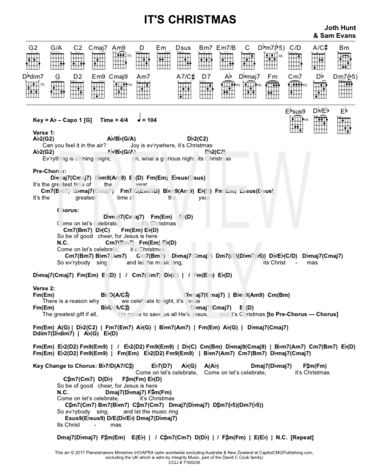 It’S Christmas Lead Sheet, Lyrics, &amp; Chords | Integrity Music | WorshipHouse Media