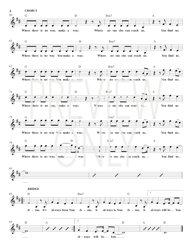 Make A Way Lead Sheet, Lyrics, &amp; Chords | Desperation Band ...