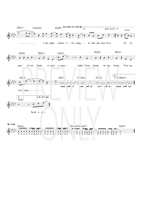 Perfect Love Lead Sheet Lyrics Chords Integrity Music Worshiphouse Media