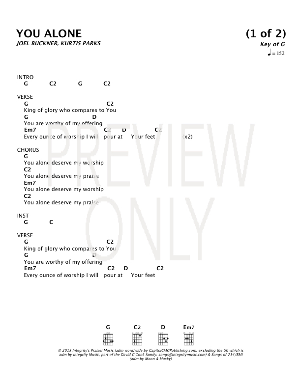 You Alone Lead Sheet Lyrics Chords Ncc Worship