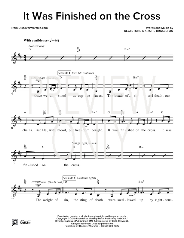 it was finished on the cross lead sheet lyrics chords regi it is finished sheet music