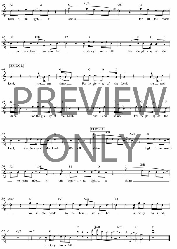 A City On A Hill Lead Sheet, Lyrics, & Chords The City Harmonic