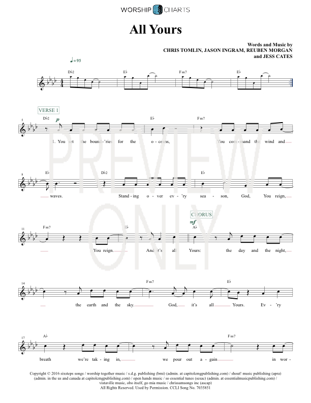 All Yours Lead Sheet Lyrics Chords Chris Tomlin Worshiphouse Media all yours lead sheet lyrics chords