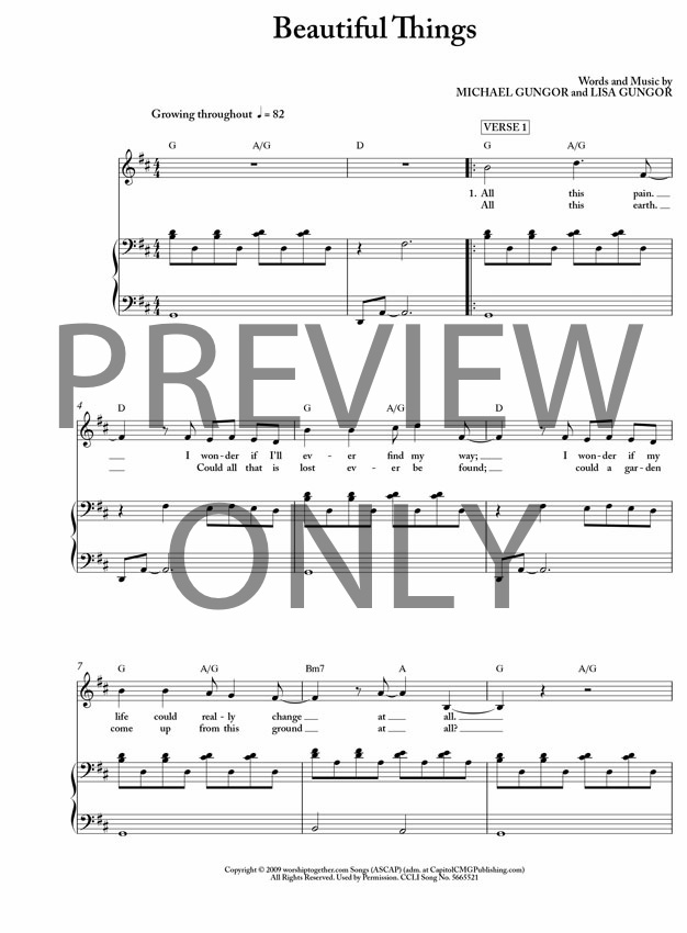 Beautiful Things Chords