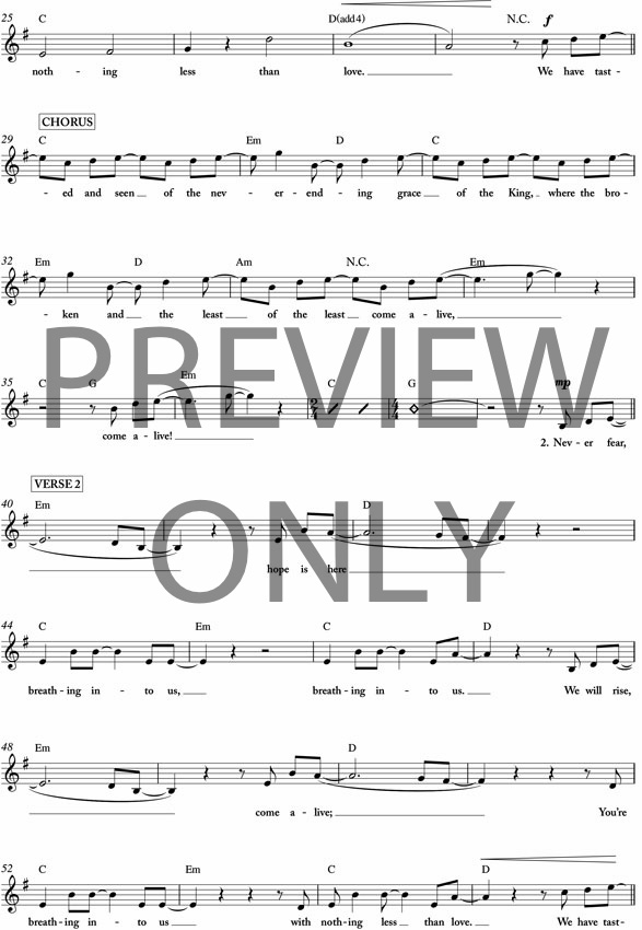 Come Alive Lead Sheet, Lyrics, &amp; Chords | Crowder | WorshipHouse Media