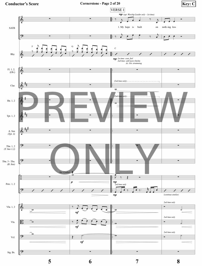 Cornerstone Lead Sheet, Lyrics, &amp; Chords | Hillsong Worship | Worship ...