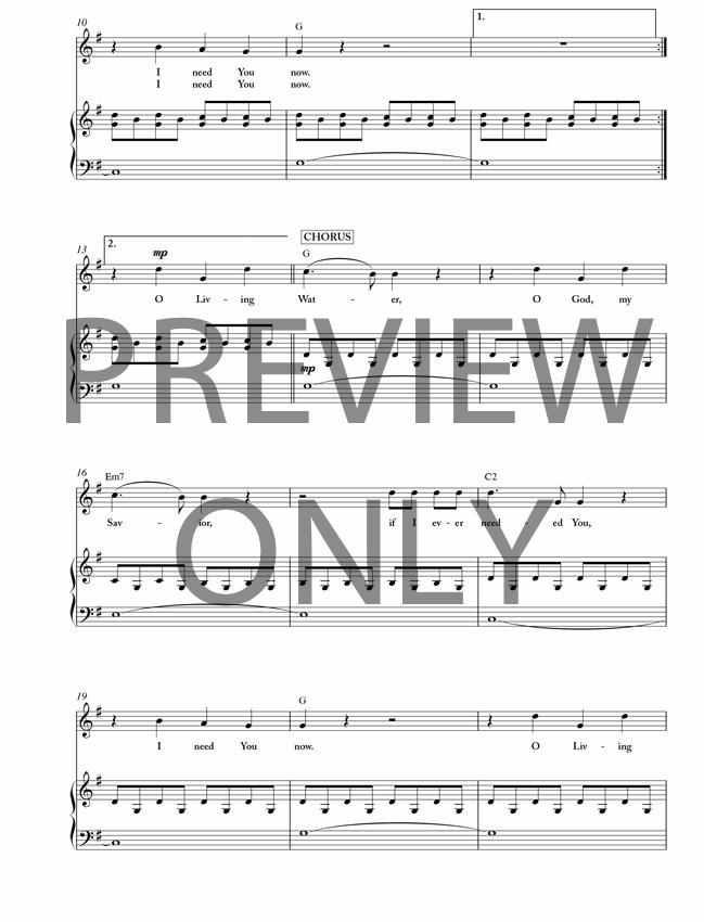 I Need You Now Lead Sheet Lyrics Chords Matt Redman Worshiphouse Media