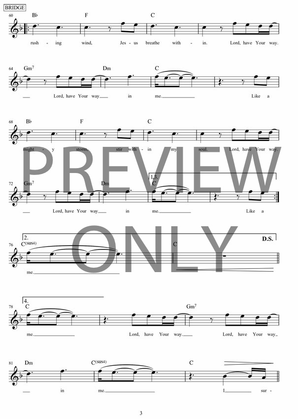 I Surrender Lead Sheet, Lyrics, &amp; Chords | Hillsong Worship ...