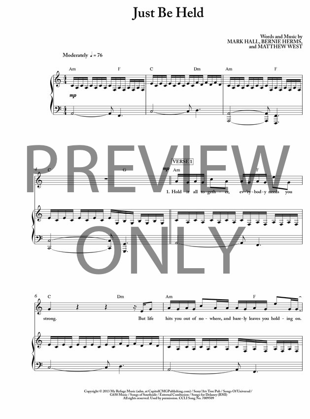 just be held lead sheet lyrics chords casting crowns just be held casting crowns sheet music