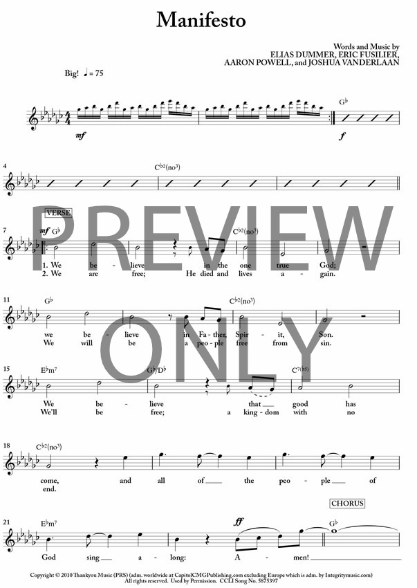 Manifesto Lead Sheet Lyrics Chords The City Harmonic Worshiphouse Media