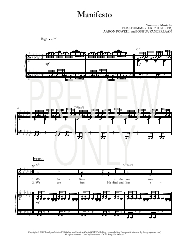 Manifesto Lead Sheet Lyrics Chords The City Harmonic Worshiphouse Media