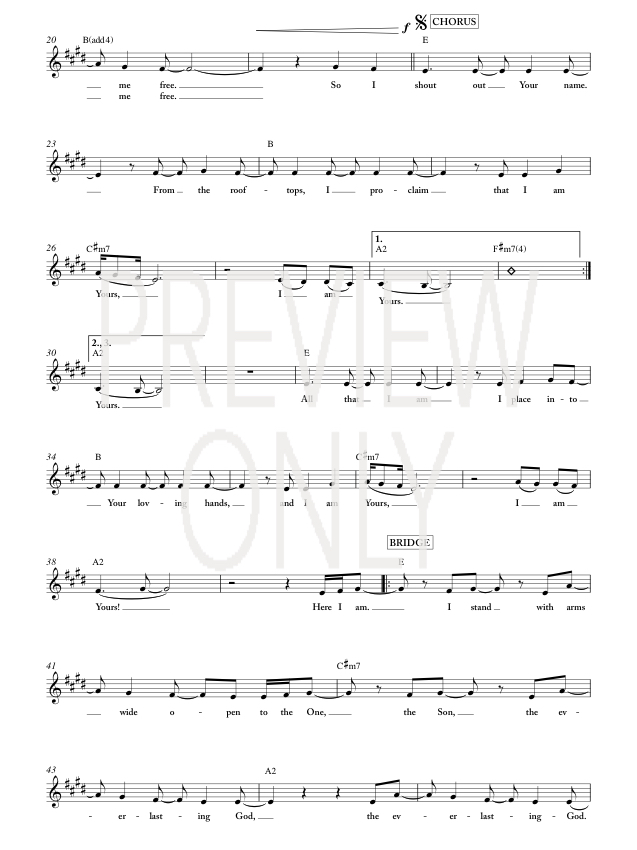 Rooftops Lead Sheet, Lyrics, & Chords Jesus Culture WorshipHouse Media