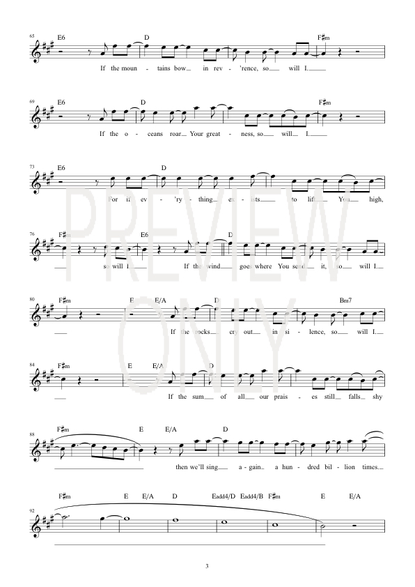 So Will I Chords Piano