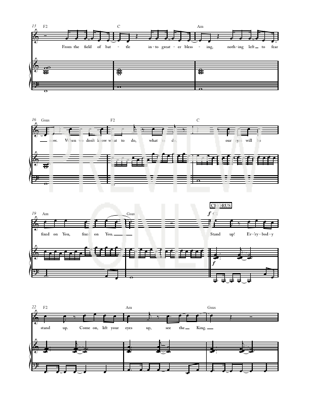 Stand Up Lead Sheet, Lyrics, & Chords Worship Central WorshipHouse