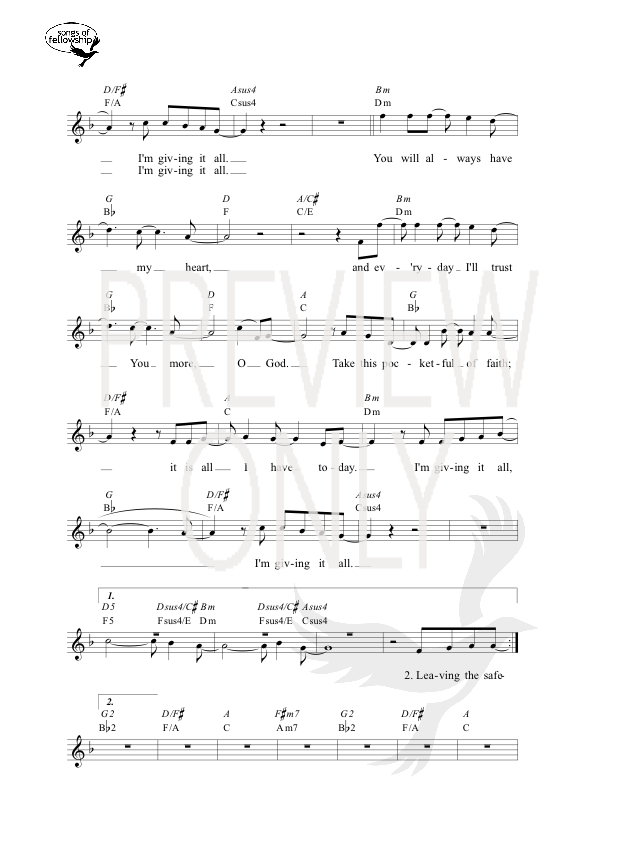 Pocketful Of Faith Lead Sheet Lyrics Chords Tim Hughes Worshiphouse Media