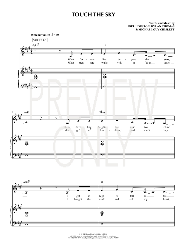 touch the sky chords pdf