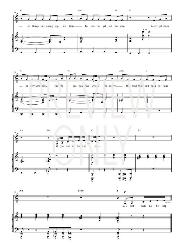 Wanna Be Happy Lead Sheet, Lyrics, & Chords | Kirk Franklin